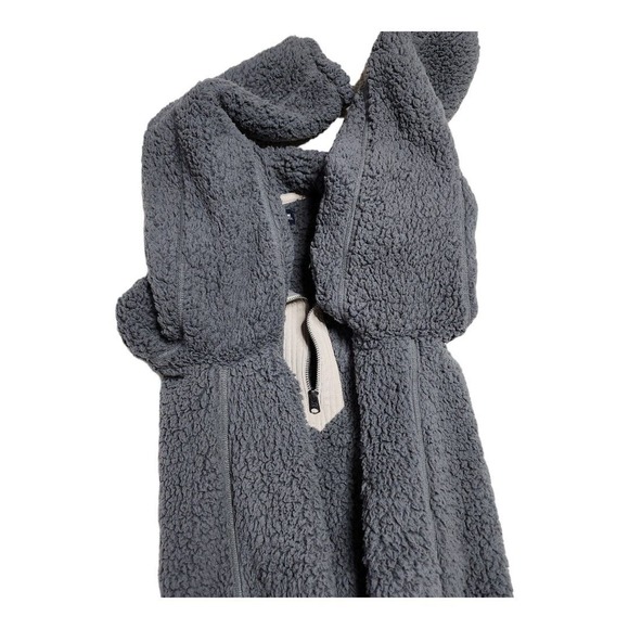 Abercrombie & Fitch Pullover‎ Womens Medium Gray Soft A F Sherpa Fleece 1/4 Zip - Picture 10 of 12